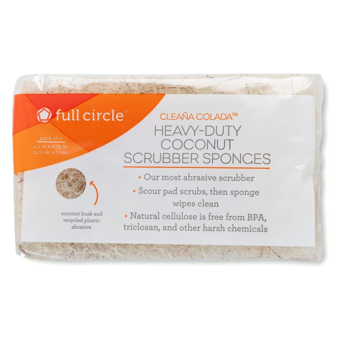 Full Circle Cleana Colada Coconut Scrubbing Sponges - Front view