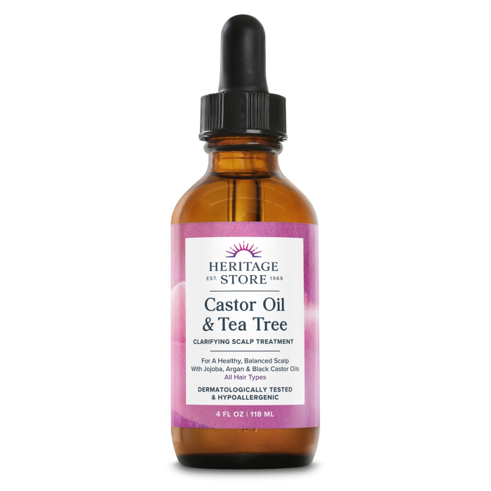 Heritage Store Castor Oil & Tea Tree - Front view