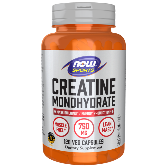 NOW Foods Creatine Monohydrate 750 mg - 120 Veg Caps