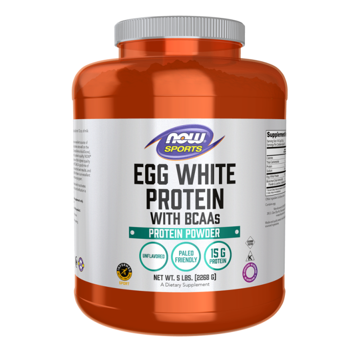 NOW Foods Egg White Protein, Unflavored Powder - 5 lbs.