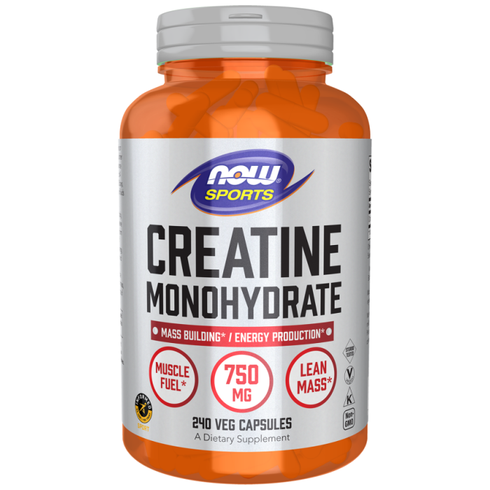 NOW Foods Creatine Monohydrate 750 mg - 240 Veg Capsules