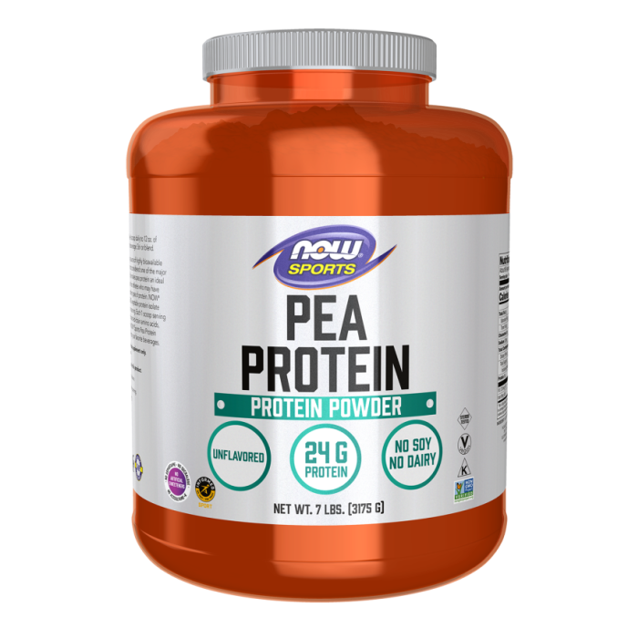 NOW Foods Pea Protein, Unflavored Powder - 7 lbs.