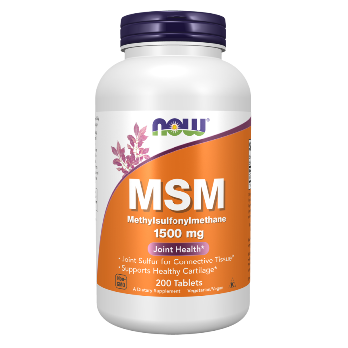 NOW Foods MSM 1500 mg - 200 Tablets