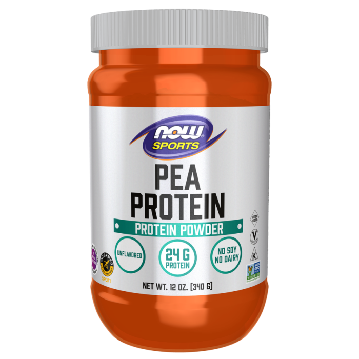 NOW Foods Pea Protein, Unflavored Powder - 12 oz.