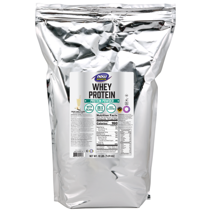 NOW Foods Whey Protein, Creamy Vanilla Powder - 10 lbs.