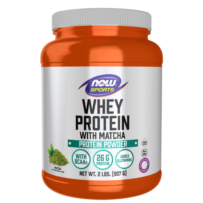NOW Foods Whey Protein with Matcha Powder - 2 lbs.