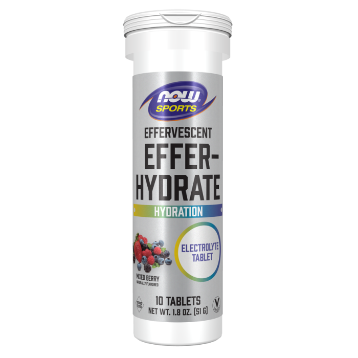 NOW Foods Effer-Hydrate Effervescent Mixed Berry - 10 Tablets/Tube