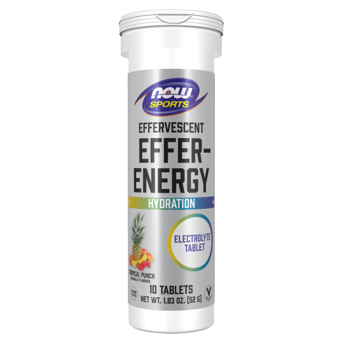 NOW Foods Effer-Energy Effervescent Tropical Punch - 10 Tablets/Tube