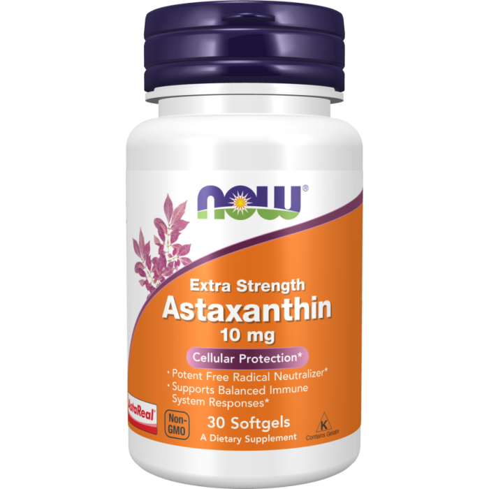 NOW Foods Astaxanthin, Extra Strength 10 mg - 30 Softgels
