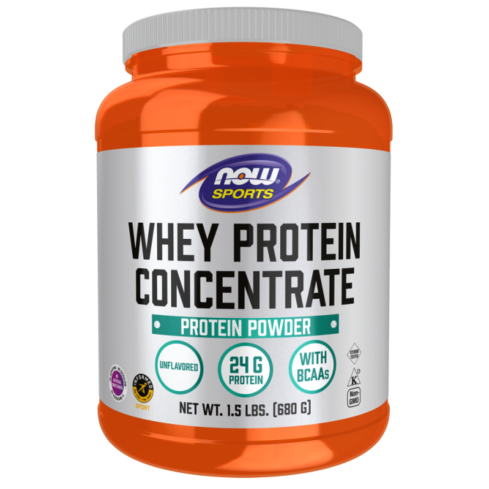 NOW Foods Whey Protein Concentrate Unflavored - 1.5 lbs.