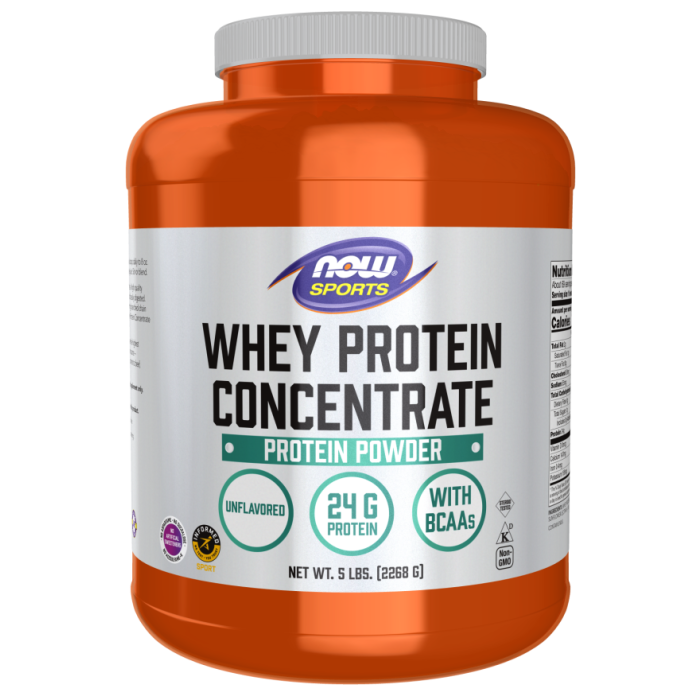 NOW Foods Whey Protein Concentrate Unflavored - 5 lbs.