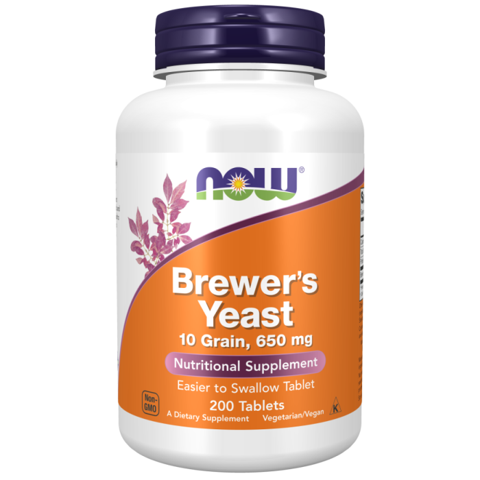 NOW Foods Brewer's Yeast 650 mg - 200 Tablets