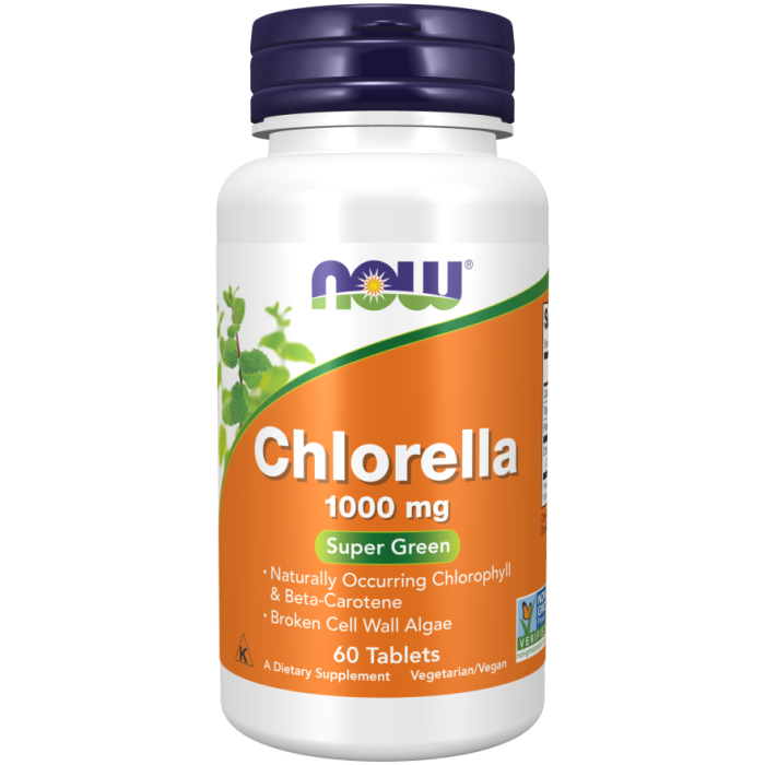 NOW Foods Chlorella 1000 mg - 60 Tablets