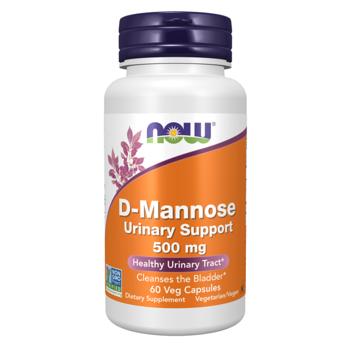 NOW Foods D-Mannose Urinary Support 500 mg - 60 Veg Capsules