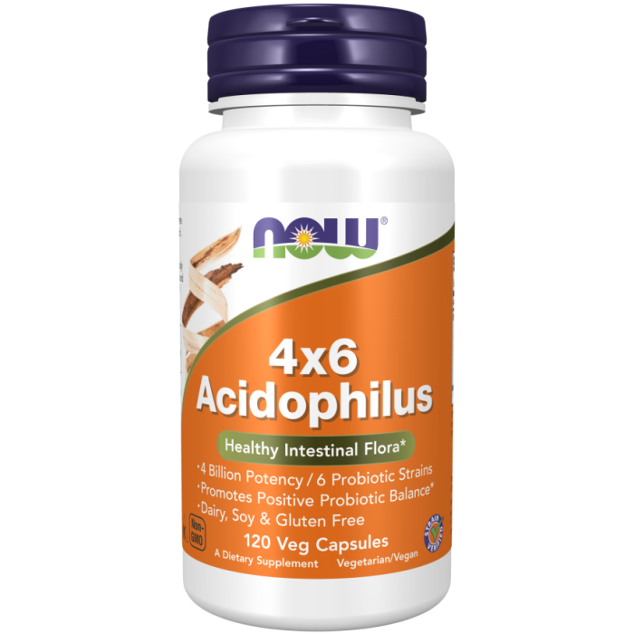 NOW Foods Acidophilus 4x6 - 120 Veg Capsules