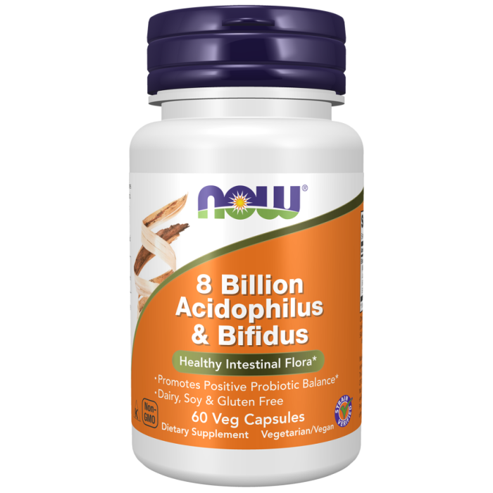 NOW Foods 8 Billion Acidophilus & Bifidus - 60 Veg Capsules