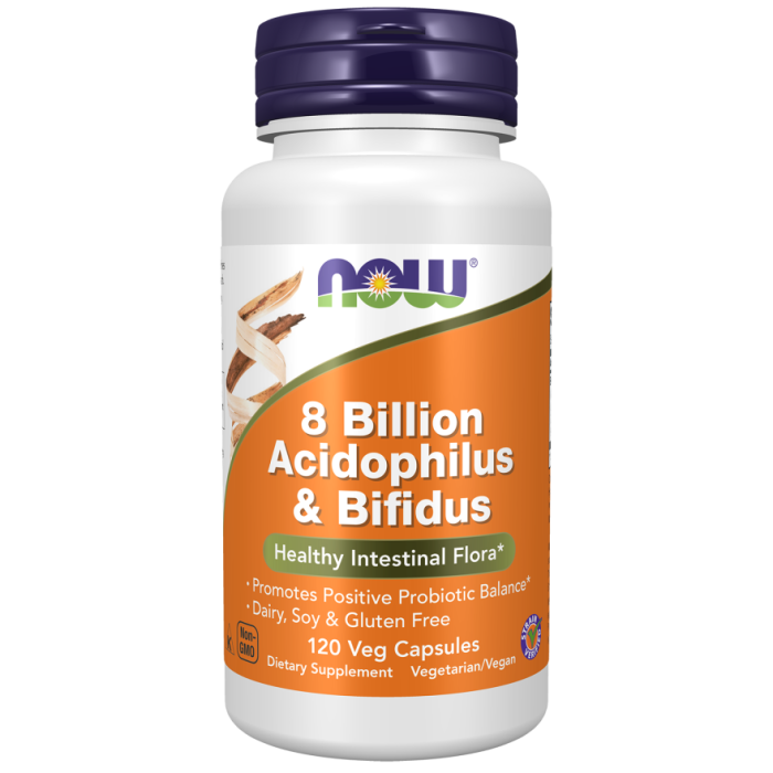 NOW Foods 8 Billion Acidophilus & Bifidus - 120 Veg Capsules