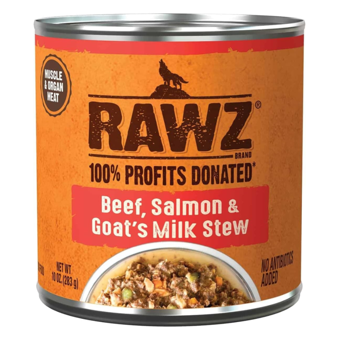 Rawz Beef, Salmon & Goat's Milk Stew Dog Food - Front view