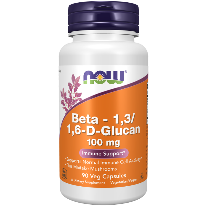 NOW Foods Beta - 1,3/1,6-D-Glucan 100 mg - 90 Veg Capsules