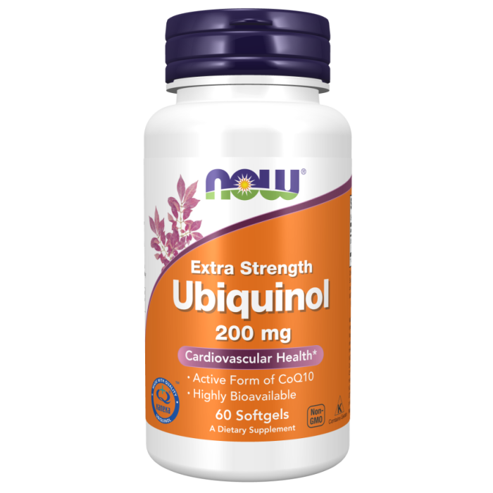 NOW Foods Ubiquinol, Extra Strength 200 mg - 60 Softgels
