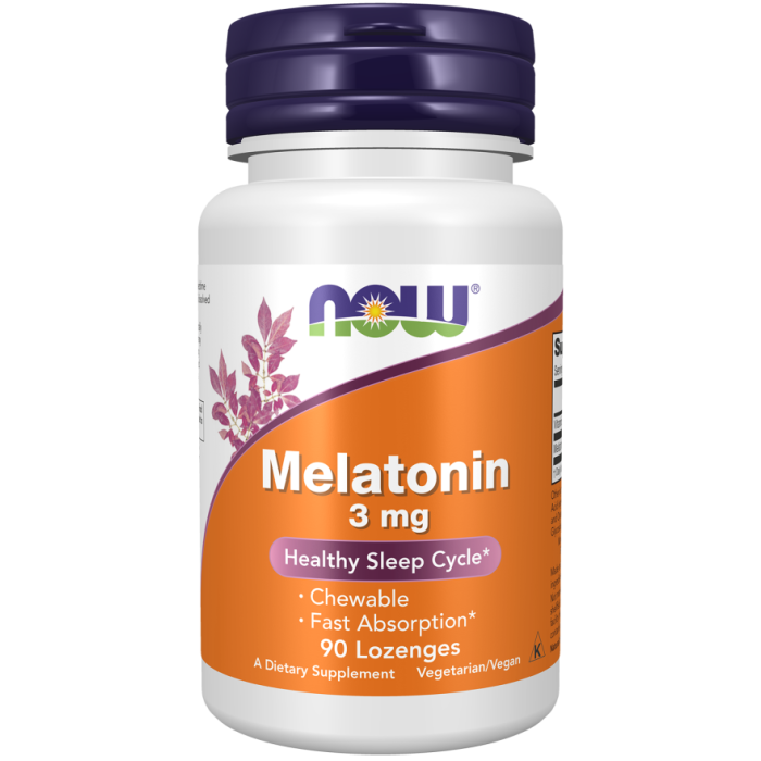 NOW Foods Melatonin 3 mg Chewable - 90 Lozenges