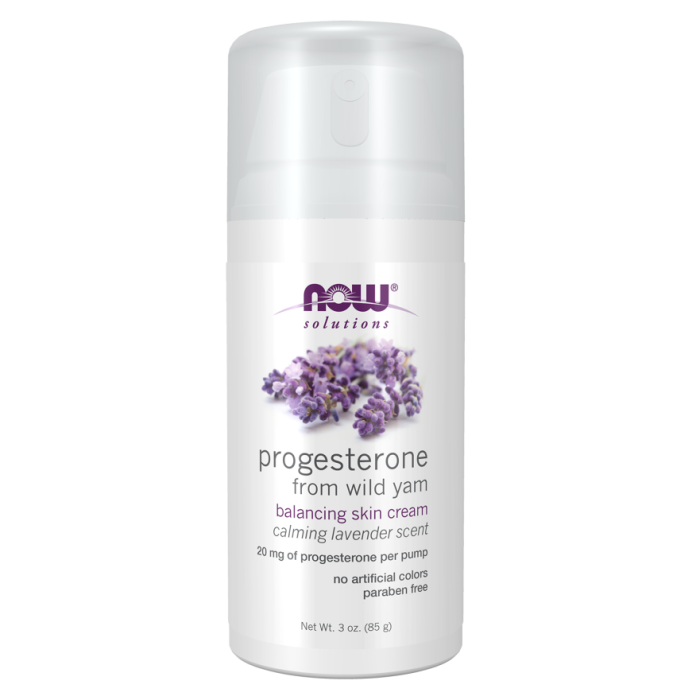 NOW Foods Progesterone from Wild Yam with Lavender Balancing Skin Cream – 3 oz.