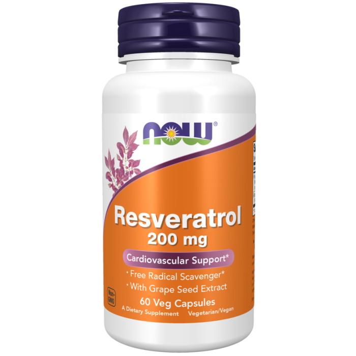 NOW Foods Resveratrol 200 mg - 60 Veg Capsules