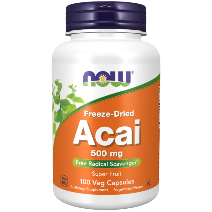 NOW Foods Acai 500 mg - 100 Veg Capsules