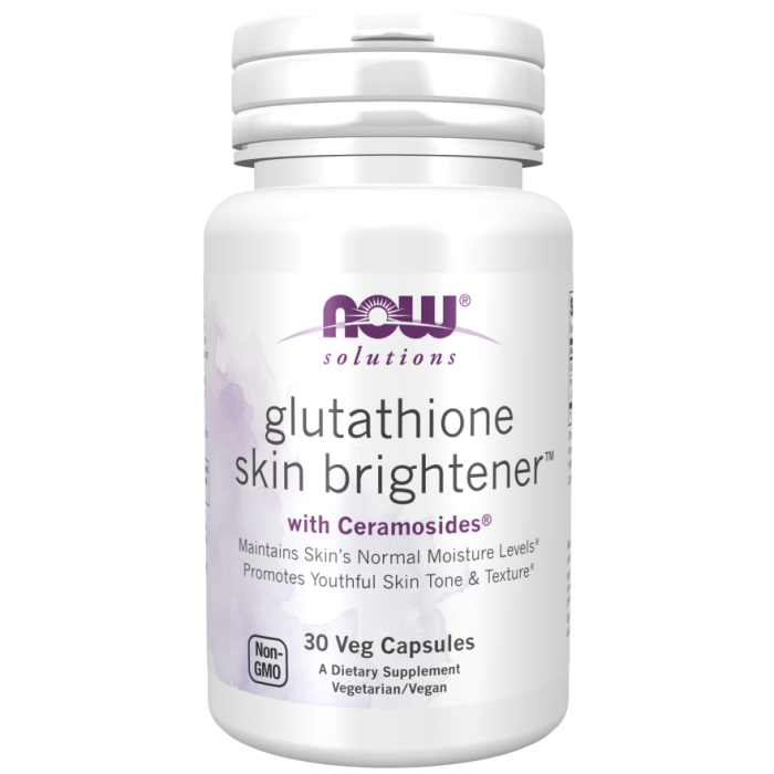 NOW Foods Glutathione Skin Brightener™ with Ceramosides® - 30 Veg Capsules