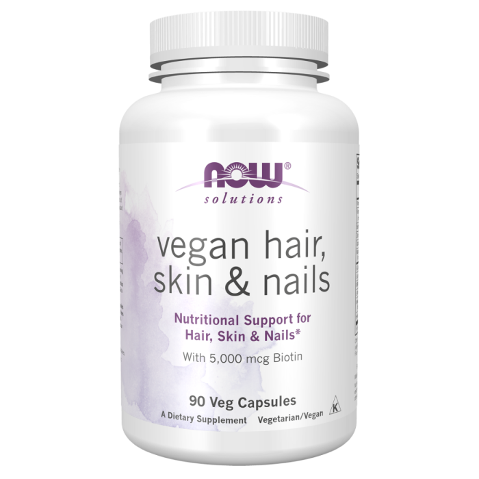NOW Foods Hair, Skin & Nails, Vegan - 90 Veg Capsules