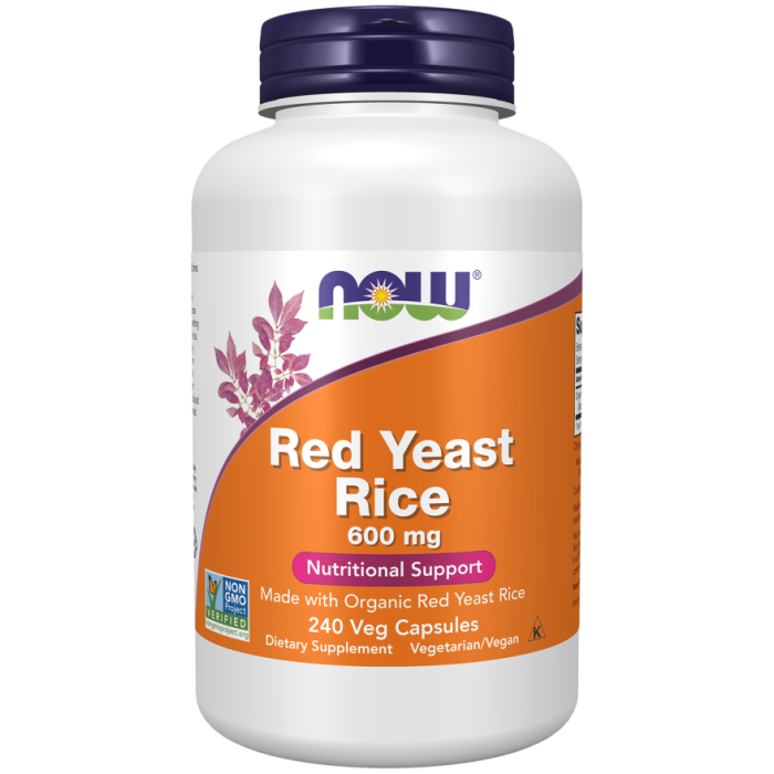 NOW Foods Red Yeast Rice 600 mg - 240 Veg Capsules