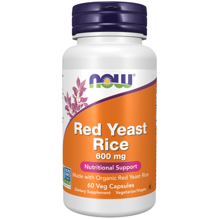 NOW Foods Red Yeast Rice 600 mg - 60 Veg Capsules