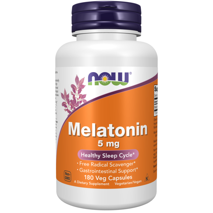 NOW Foods Melatonin 5 mg - 180 Veg Capsules