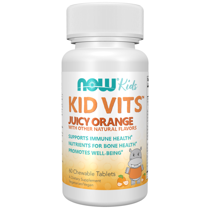 NOW Foods Kid Vits™ Juicy Orange - 60 Chewable Tablets