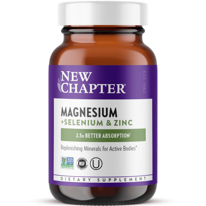 New Chapter Magnesium + Selenium & Zinc - Front view