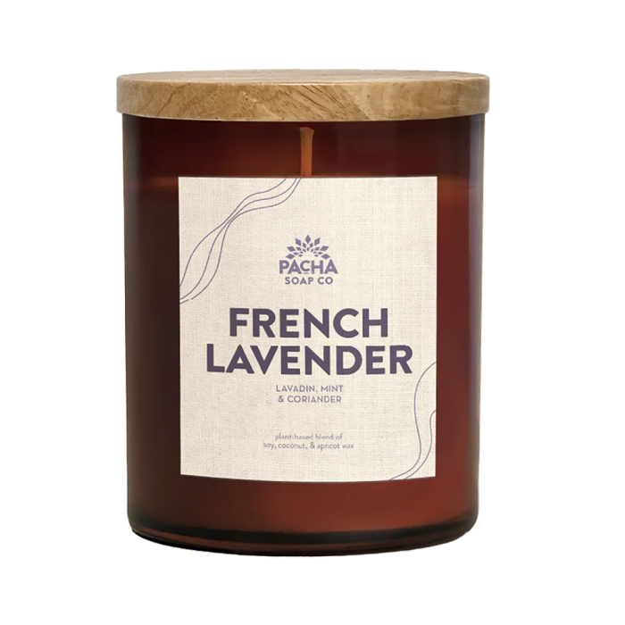 Pacha Soap Co. French Lavender Candle - Front view
