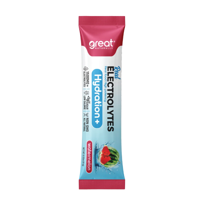 Great Naturally Electrolytes Hydration+ Watermelon Stick - Front view