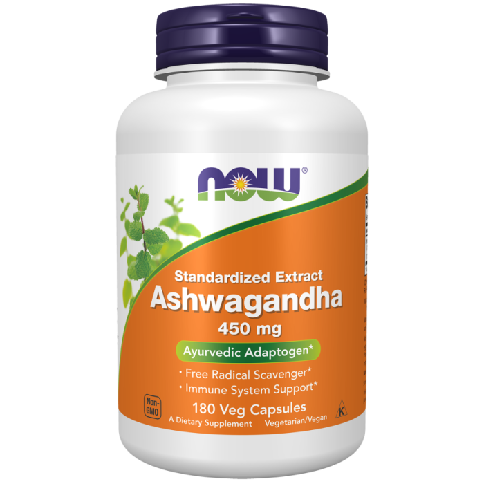NOW Foods Ashwagandha 450 mg - 180 Veg Capsules