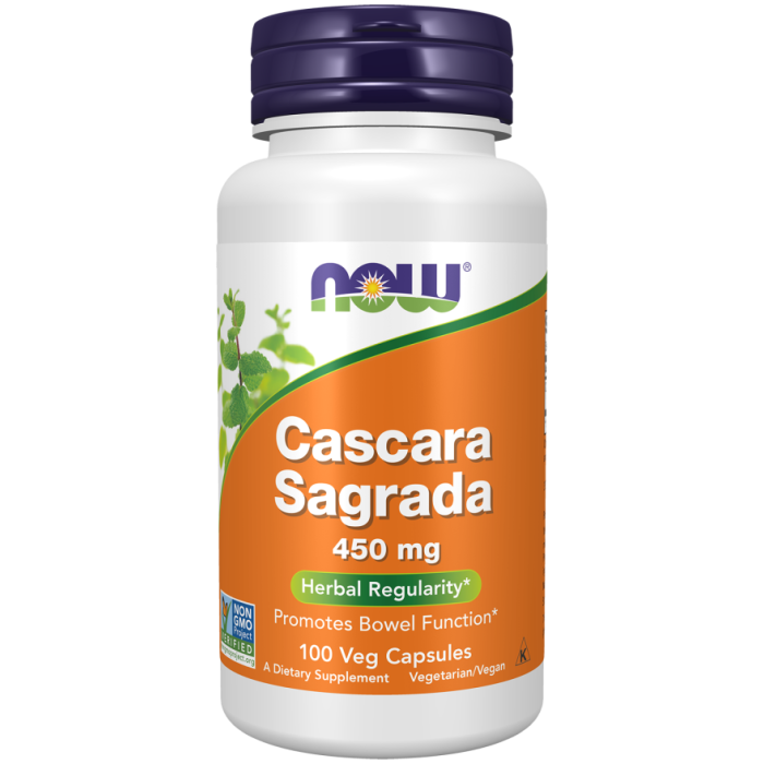 NOW Foods Cascara Sagrada 450 mg - 100 Veg Capsules