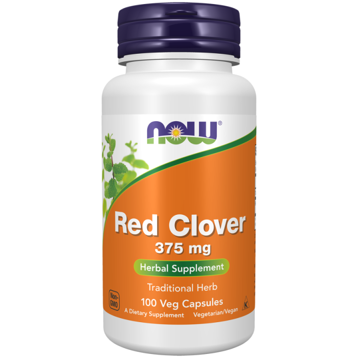 NOW Foods Red Clover 375 mg - 100 Veg Capsules