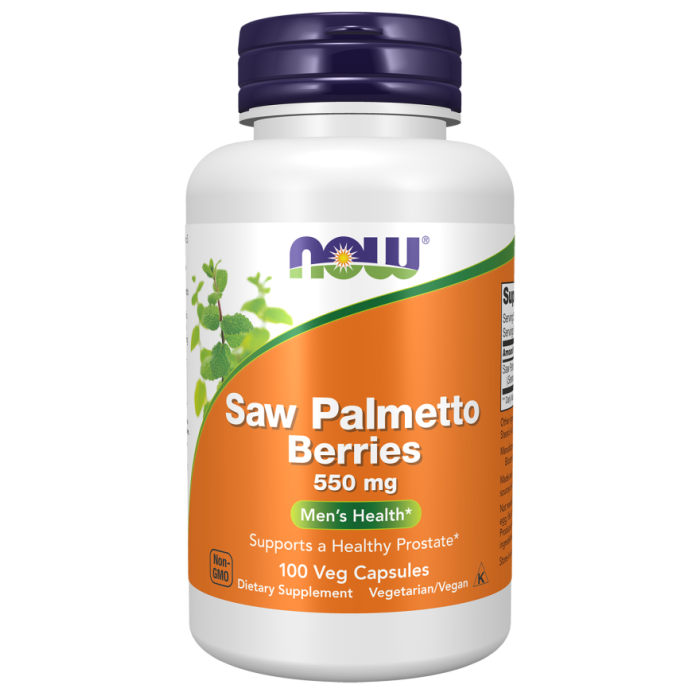 NOW Foods Saw Palmetto Berries 550 mg - 100 Veg Capsules