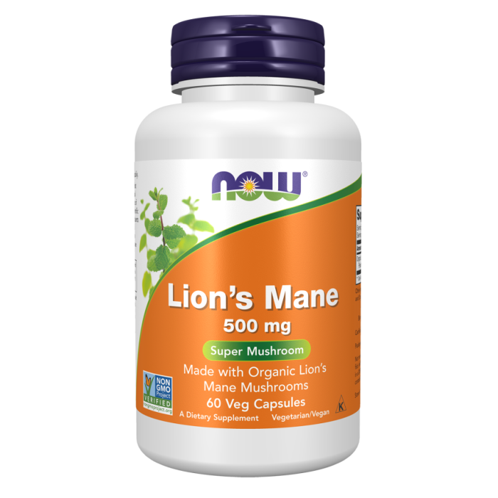 NOW Foods Lion's Mane 500 mg - 60 Veg Capsules