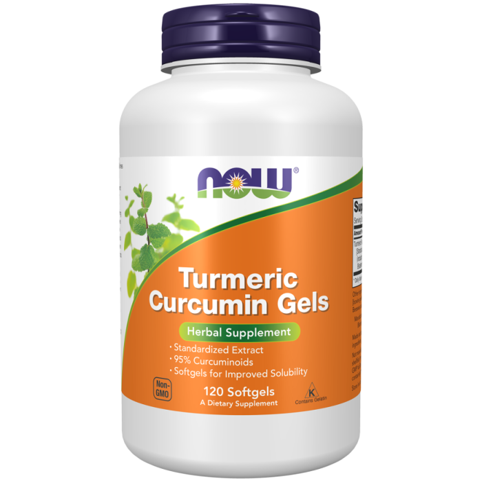 NOW Foods Turmeric Curcumin Gels - 120 Softgels