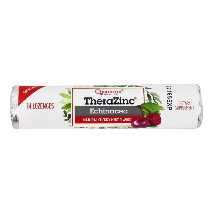 Quantum Health Thera Zinc Echianacea Cherry-Mint Lozenges, 14 Lozenges