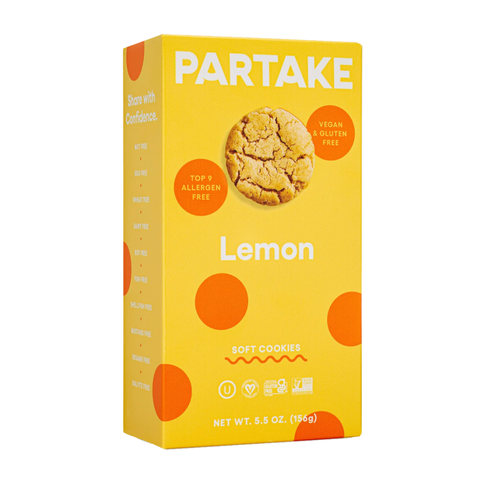 Partake Foods Soft Baked Lemon Cookies - Front view