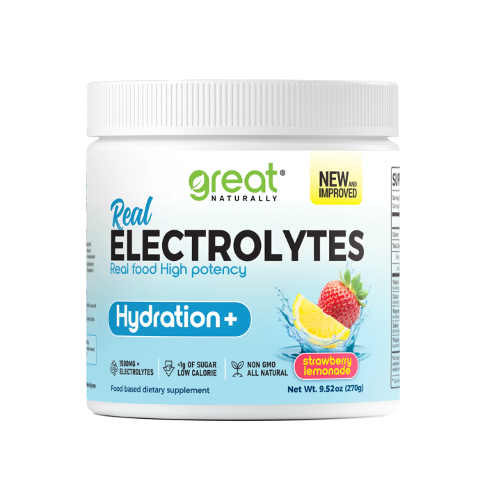 Great Naturally Electrolytes Hydration+ Strawberry Lemonade - Front view