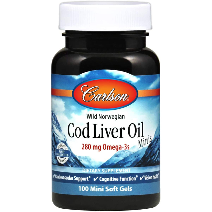 Carlson Norwegian Cod Liver Oil, 100 mini softgels