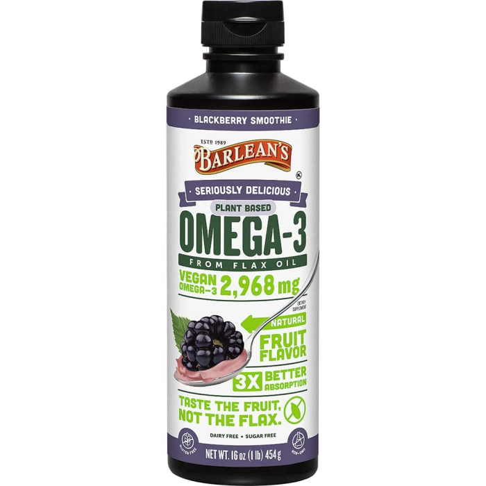 Barlean's Seriously Delicious Omega-3 Flax Blackberry Smoothie,16 fl. oz.