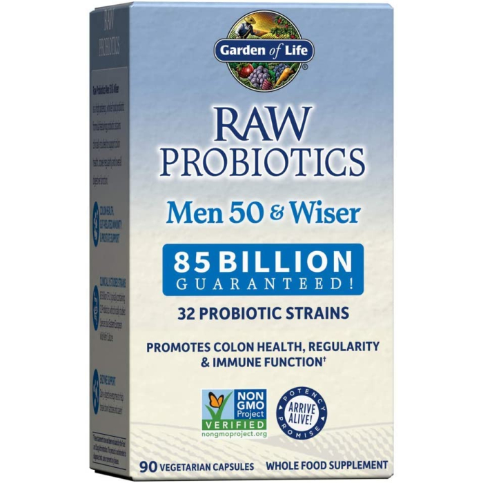 Garden of Life RAW Probiotics for Men 50 & Wiser, 90 Capsules