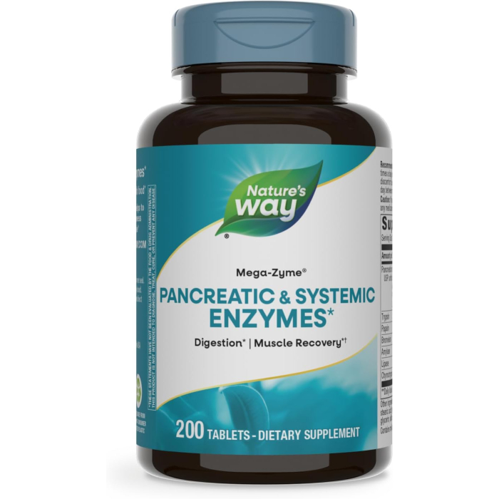  Nature's Way Mega-Zyme, Pancreatic & Systemic Enzymes, 200 Tablets